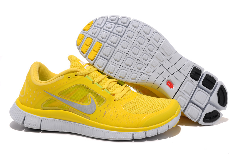 Hot Nike Free5.0 Women Shoes Yellow/Gray